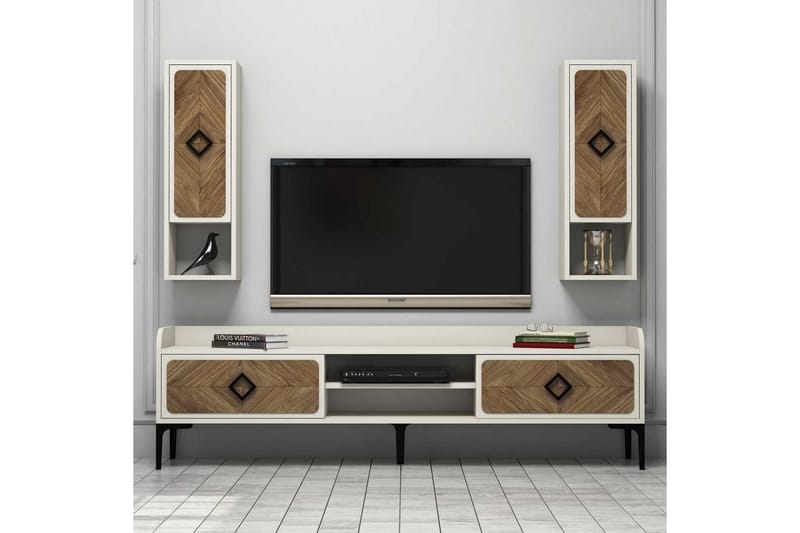 Hovdane TV-Möbelset 180 cm - Brun/Vit - Möbler - Tv möbel & mediamöbel - TV-möbelset