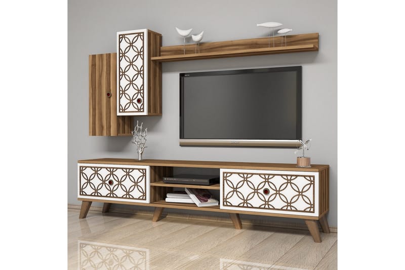 Hovdane TV-Möbelset 180 cm - Brun/Vit - Möbler - Tv möbel & mediamöbel - TV-möbelset