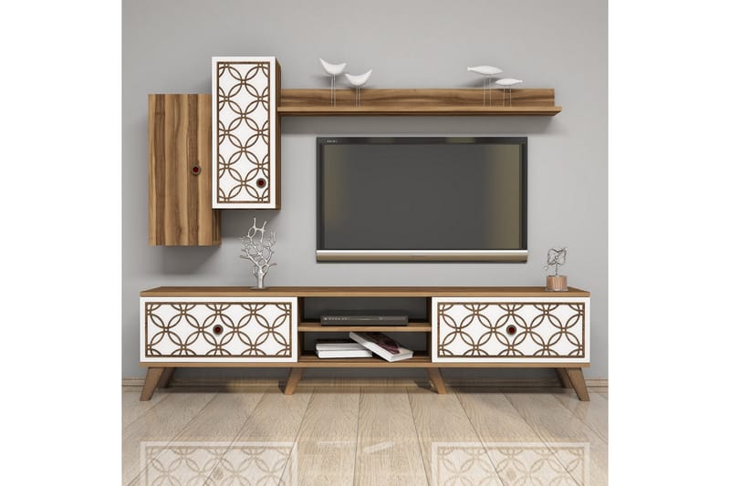 Hovdane TV-Möbelset 180 cm - Brun/Vit - Möbler - Tv möbel & mediamöbel - TV-möbelset
