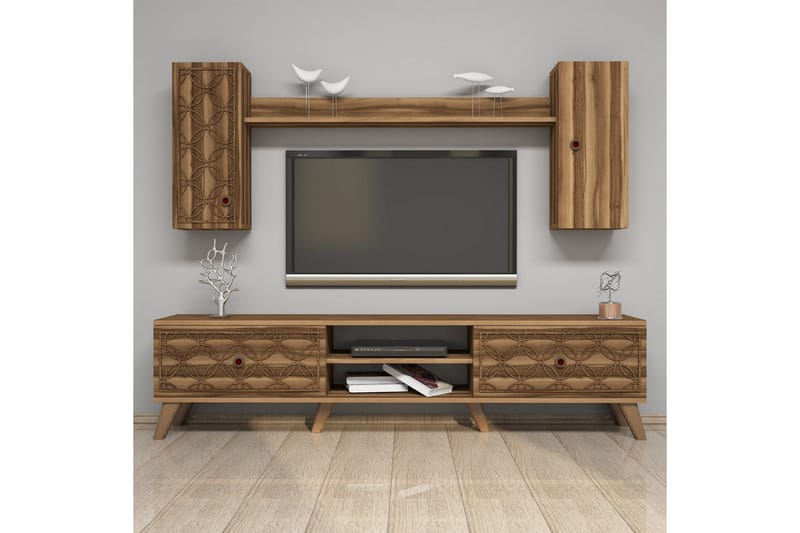 Hovdane TV-Möbelset 180 cm - Mörkbrun - Möbler - Tv möbel & mediamöbel - TV-möbelset