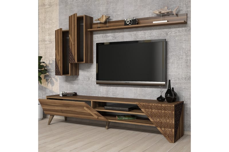 Hovdane TV-Möbelset 180 cm - Mörkbrun - Möbler - Tv möbel & mediamöbel - TV-möbelset