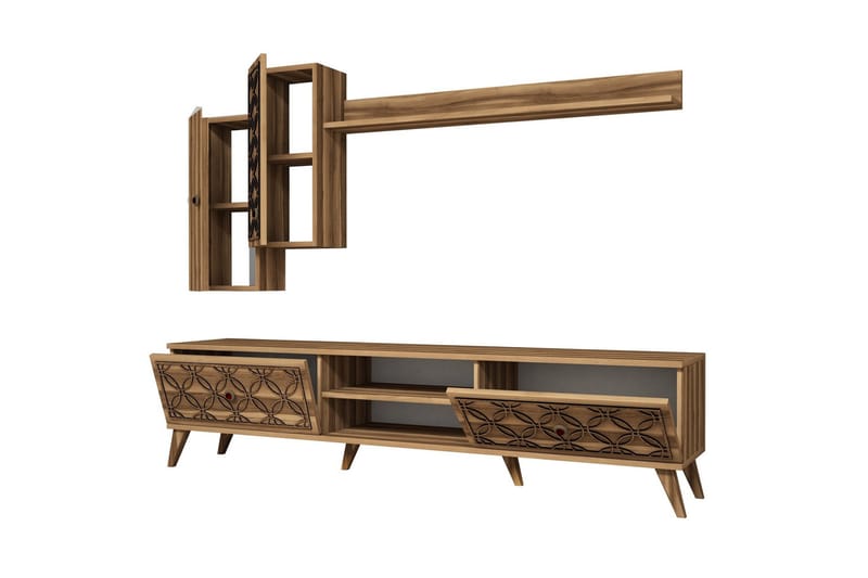 Hovdane TV-Möbelset 180 cm - Mörkbrun - Möbler - Tv möbel & mediamöbel - TV-möbelset