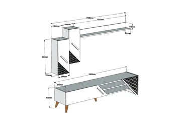 Hovdane TV-Möbelset 180 cm - Mörkbrun - Möbler - Tv möbel & mediamöbel - TV-möbelset