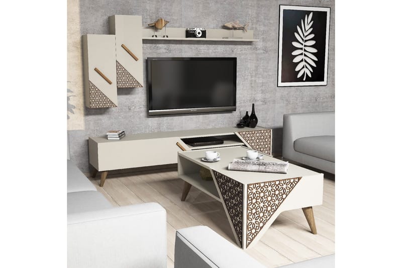 Hovdane TV-Möbelset 180 cm - Vit - Möbler - Tv möbel & mediamöbel - TV-möbelset