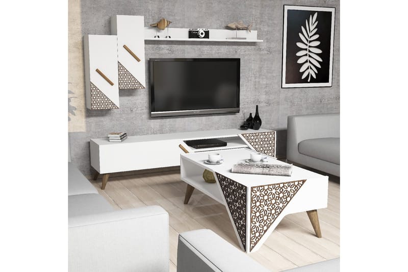 Hovdane TV-Möbelset 180 cm - Vit - Möbler - Tv möbel & mediamöbel - TV-möbelset