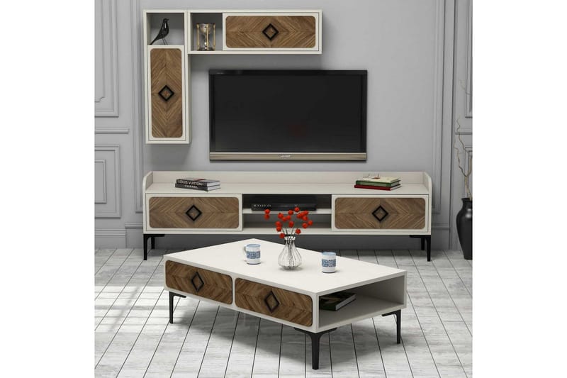 Hovdane TV-Möbelset 180 cm - Vit - Möbler - Tv möbel & mediamöbel - TV-möbelset