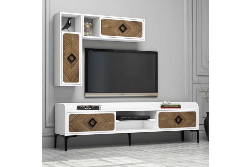 Hovdane TV-Möbelset 180 cm - Vit/Brun - Möbler - Tv möbel & mediamöbel - TV-möbelset