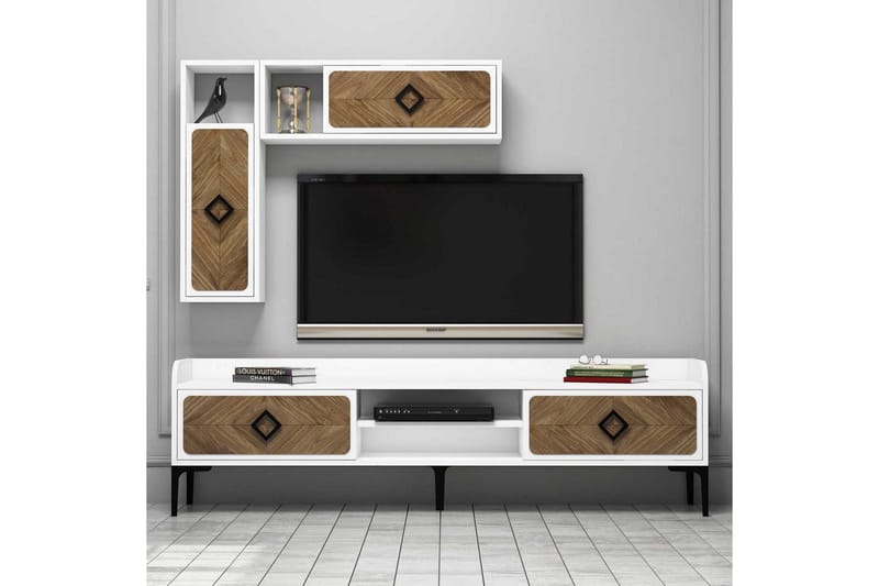Hovdane TV-Möbelset 180 cm - Vit/Brun - Möbler - Tv möbel & mediamöbel - TV-möbelset