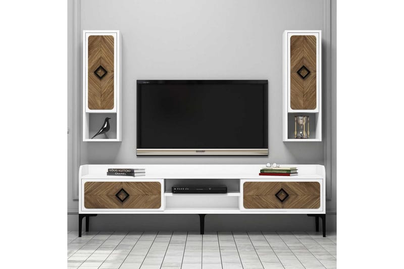 Hovdane TV-Möbelset 180 cm - Vit/Brun - Möbler - Tv möbel & mediamöbel - TV-möbelset