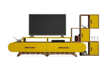 Hovdane TV-Möbelset 205 cm - Brun/Gul - Möbler - Tv möbel & mediamöbel - TV-möbelset