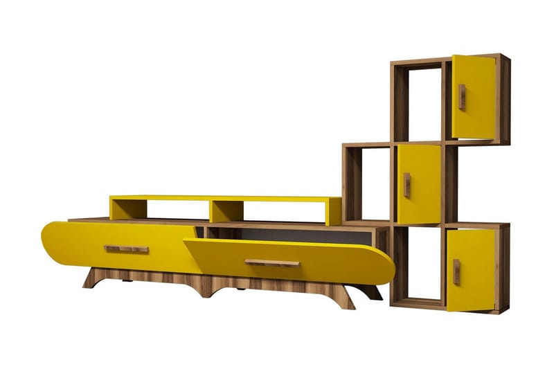 Hovdane TV-Möbelset 205 cm - Brun/Gul - Möbler - Tv möbel & mediamöbel - TV-möbelset