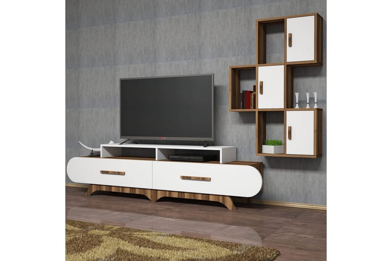 Hovdane TV-Möbelset 205 cm - Brun/Vit - Möbler - Tv möbel & mediamöbel - TV-möbelset