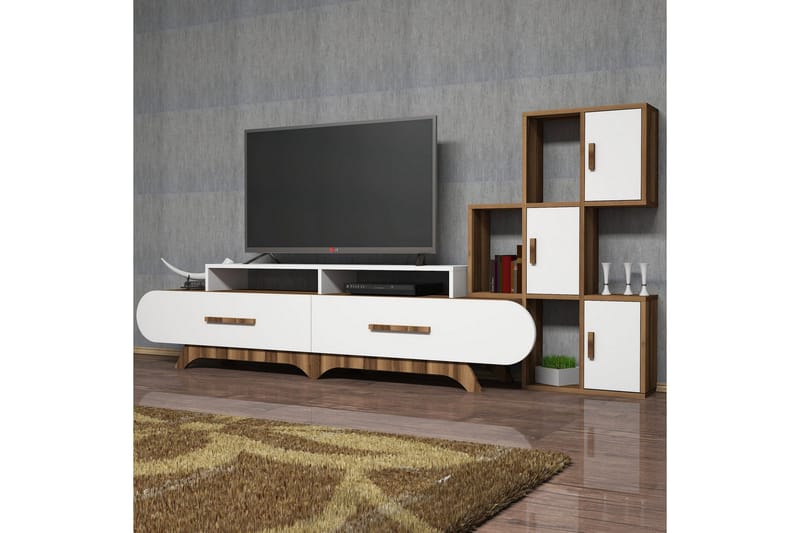 Hovdane TV-Möbelset 205 cm - Brun/Vit - Möbler - Tv möbel & mediamöbel - TV-möbelset