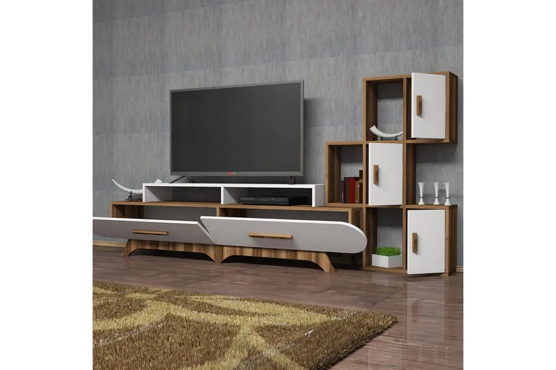 Hovdane TV-Möbelset 205 cm - Brun/Vit - Möbler - Tv möbel & mediamöbel - TV-möbelset