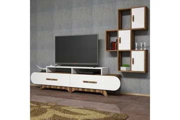 Hovdane TV-Möbelset 205 cm - Brun/Vit - Möbler - Tv möbel & mediamöbel - TV-möbelset