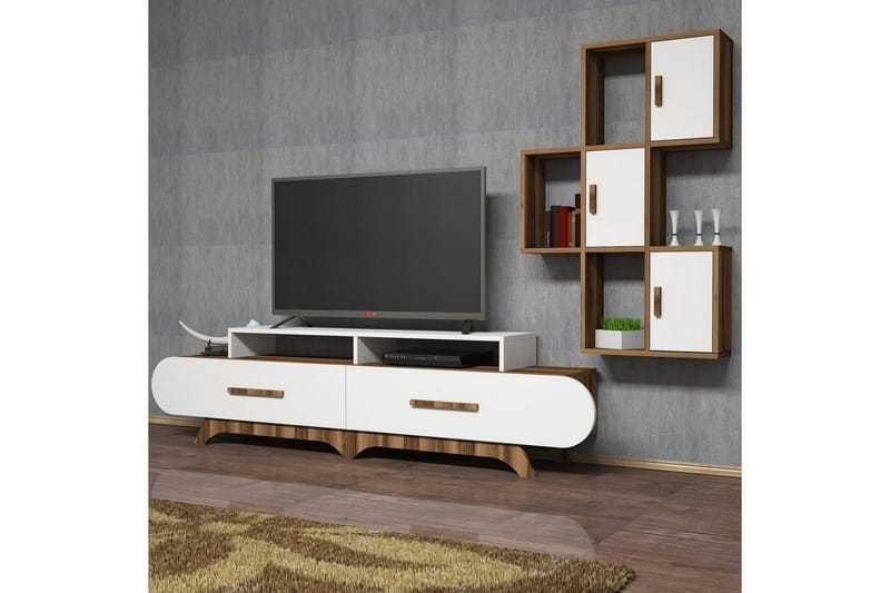 Hovdane TV-Möbelset 205 cm - Brun/Vit - Möbler - Tv möbel & mediamöbel - TV-möbelset
