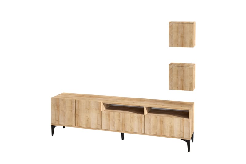 Huesca Tv-möbelset 180 cm - Natur/Svart - Möbler - Tv möbel & mediamöbel - TV-möbelset