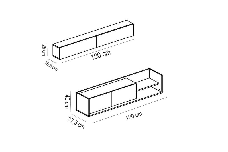 Kaletea Mediaförvaring - Vit/Teak - Möbler - Tv möbel & mediamöbel - TV-möbelset