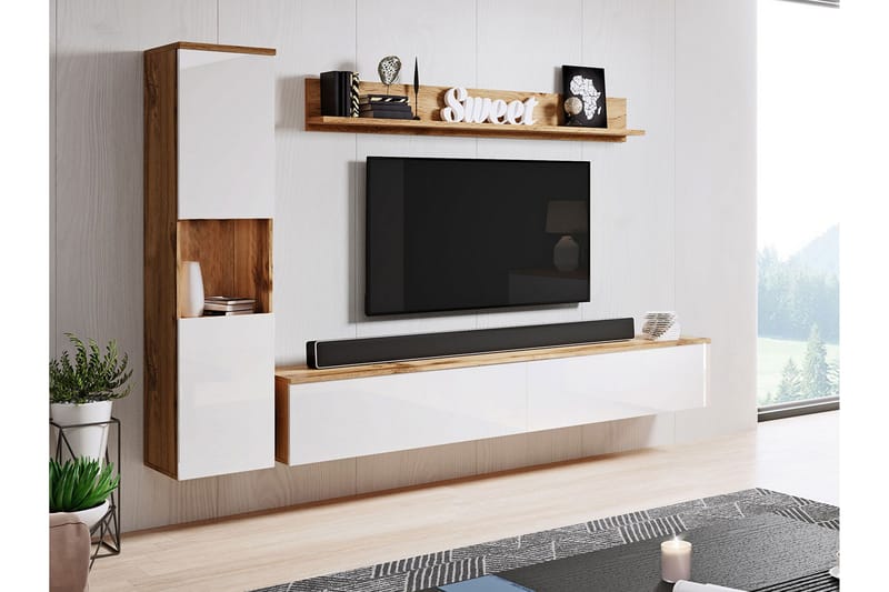 Kanehiro Tv-möbelset - Natur/Vit - TV-möbelset