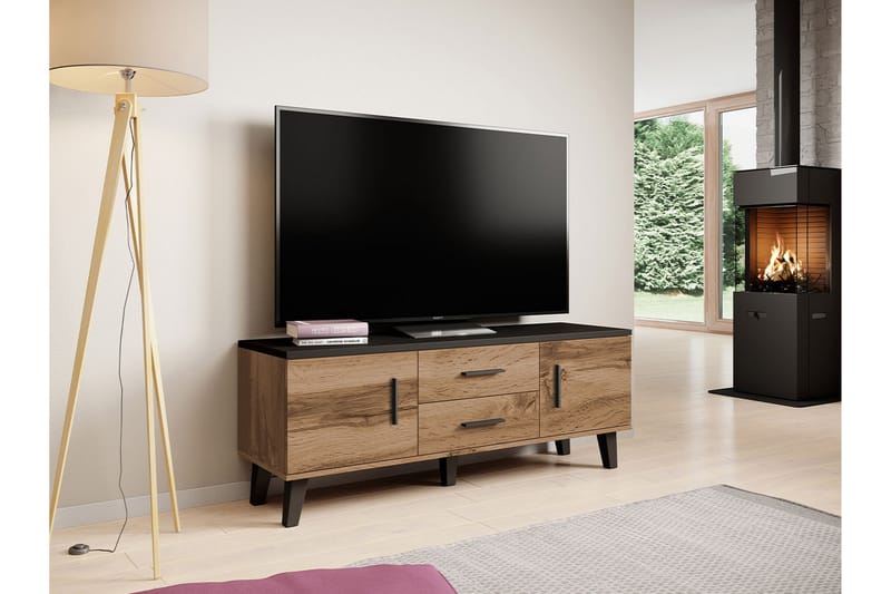 Kardos Tv-möbelset 140 cm - Natur/Svart - Möbler - Tv möbel & mediamöbel - TV-möbelset
