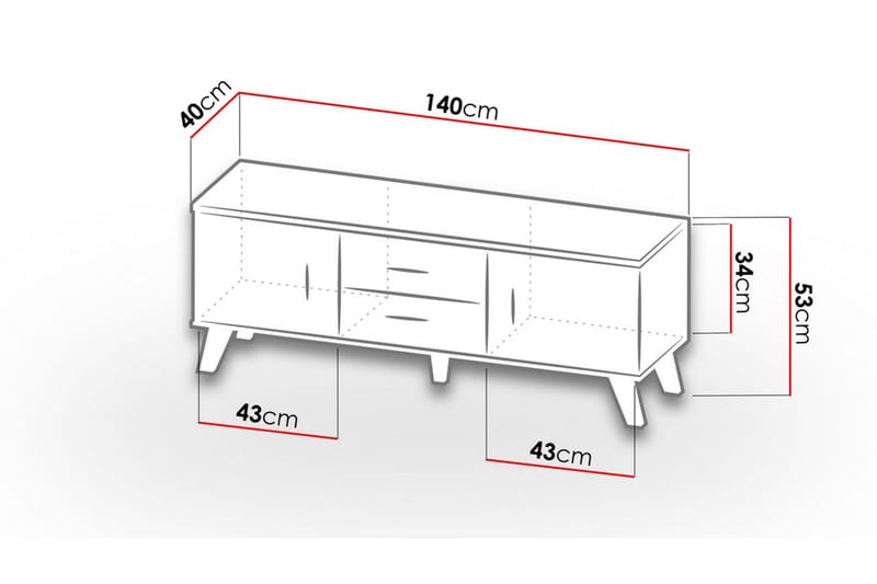 Kardos Tv-möbelset 140 cm - Natur/Svart - Möbler - Tv möbel & mediamöbel - TV-möbelset