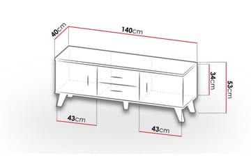 Kardos Tv-möbelset 140 cm - Natur/Svart - Möbler - Tv möbel & mediamöbel - TV-möbelset
