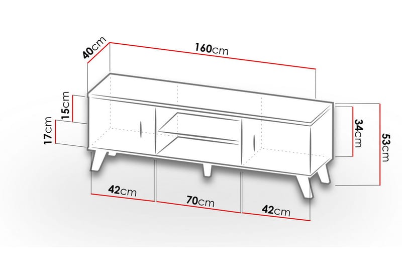 Kardos Tv-möbelset 160 cm - Natur/Svart - Möbler - Tv möbel & mediamöbel - TV-möbelset