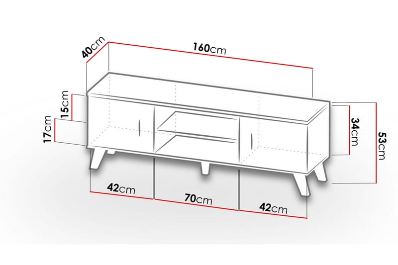 Kardos Tv-möbelset 160 cm - Natur/Svart - TV-möbelset