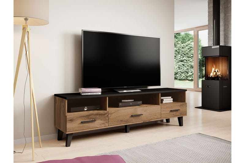 Kardos Tv-möbelset 180 cm - Natur/Svart - Möbler - Tv möbel & mediamöbel - TV-möbelset