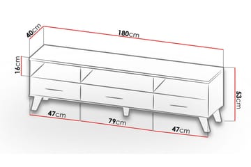 Kardos Tv-möbelset 180 cm - Natur/Svart - Möbler - Tv möbel & mediamöbel - TV-möbelset