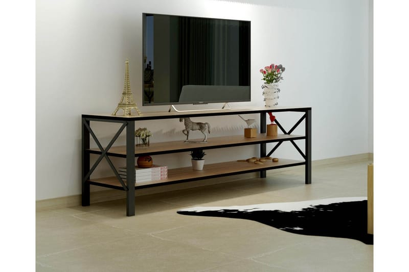 Kuro Morgan Tv-möbelset 120 cm - Mörkbrun/Svart - TV-möbelset