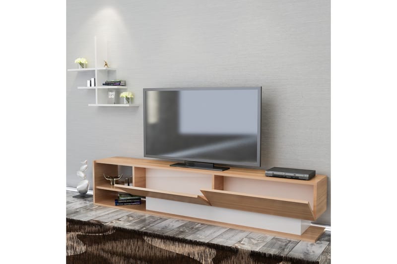 Lofita Tv-bänk - Vit/Teak - Möbler - Tv möbel & mediamöbel - TV-möbelset
