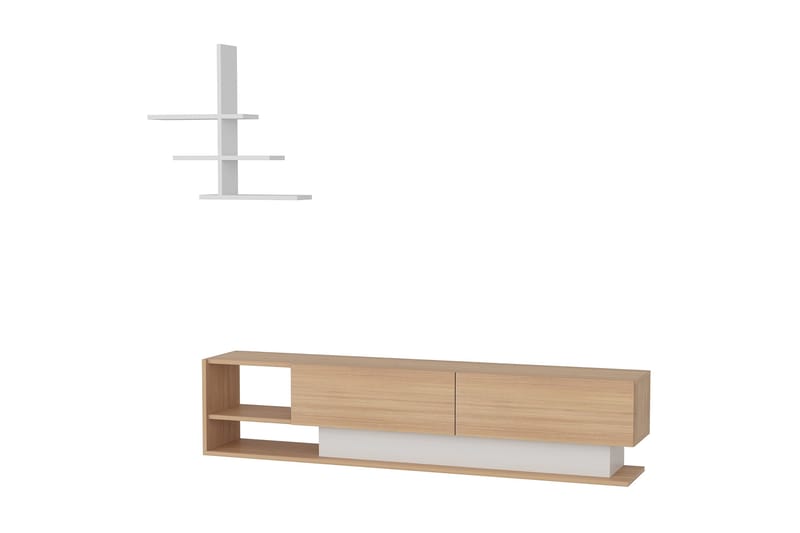 Lofita Tv-bänk - Vit/Teak - Möbler - Tv möbel & mediamöbel - TV-möbelset