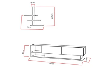 Lofita Tv-bänk - Vit/Teak - Möbler - Tv möbel & mediamöbel - TV-möbelset
