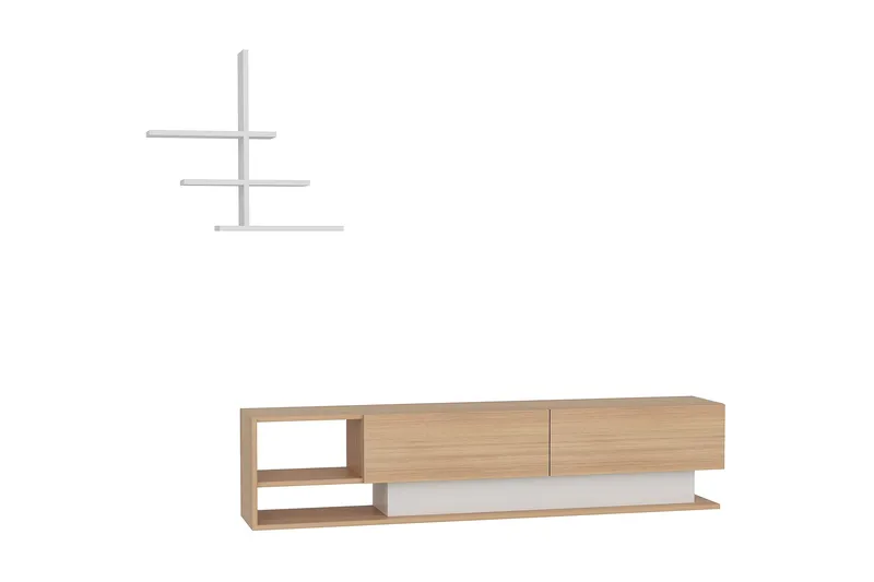 Lofita Tv-bänk - Vit/Teak - Möbler - Tv möbel & mediamöbel - TV-möbelset