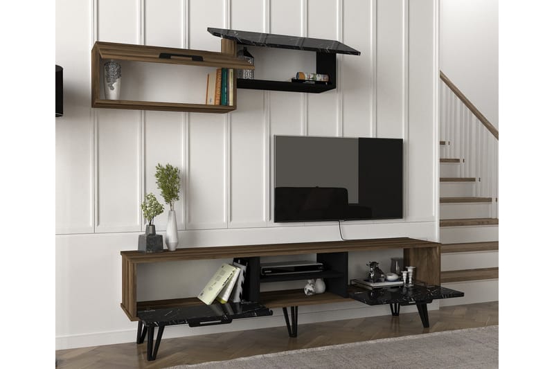 Lorsch Tv-möbelset 180 cm - Mörkbrun - TV-möbelset