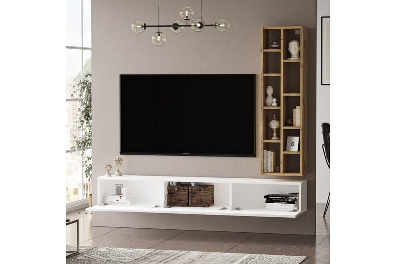 Lozyno Tv-möbelset 175 cm - Natur/Vit - TV-möbelset