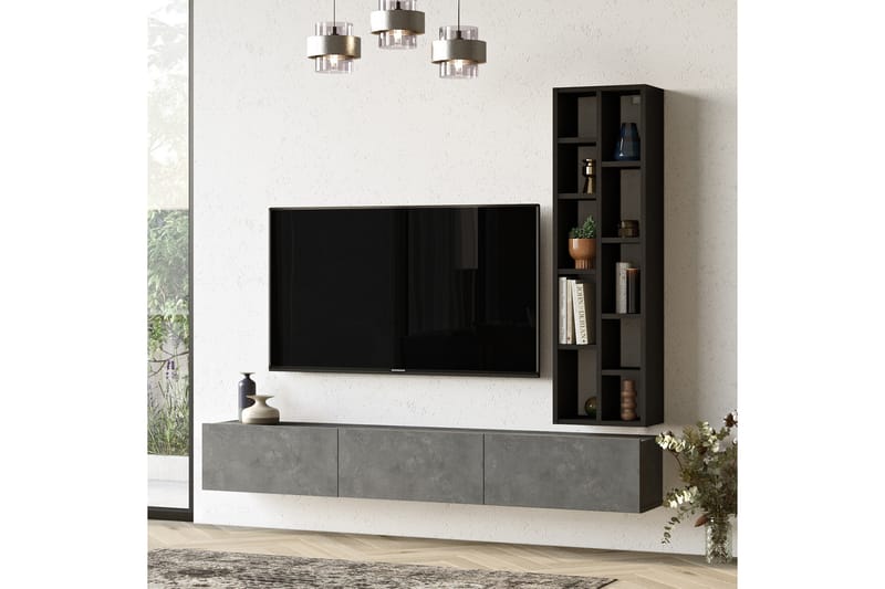 Lozyno Tv-möbelset 175 cm - Silver/Svart - TV-möbelset