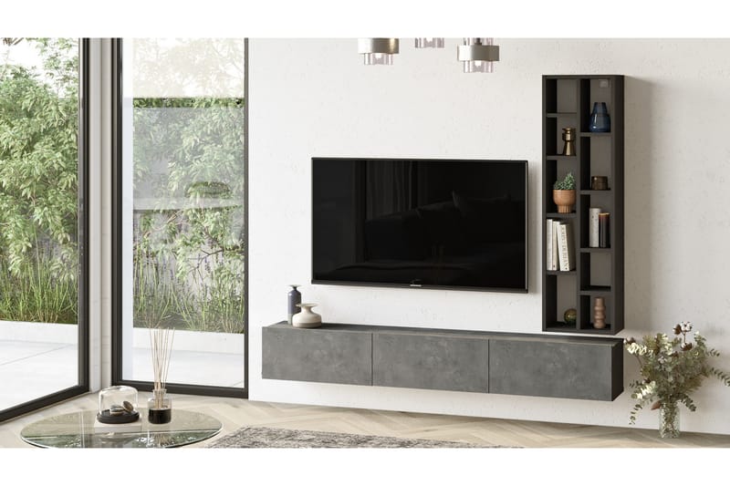 Lozyno Tv-möbelset 175 cm - Silver/Svart - TV-möbelset