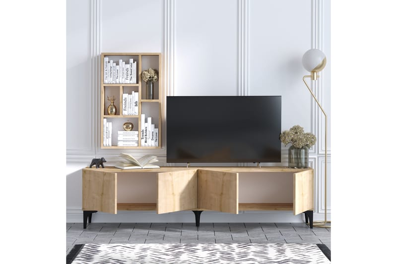 Majelis Tv-möbelset 180 cm - Blå/Natur/Svart - Möbler - Tv möbel & mediamöbel - TV-möbelset