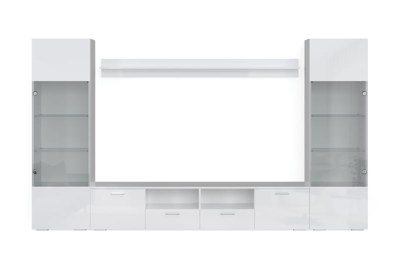 Mellon Tv-Möbelset 41x260 cm - Glas/Vit - TV-möbelset
