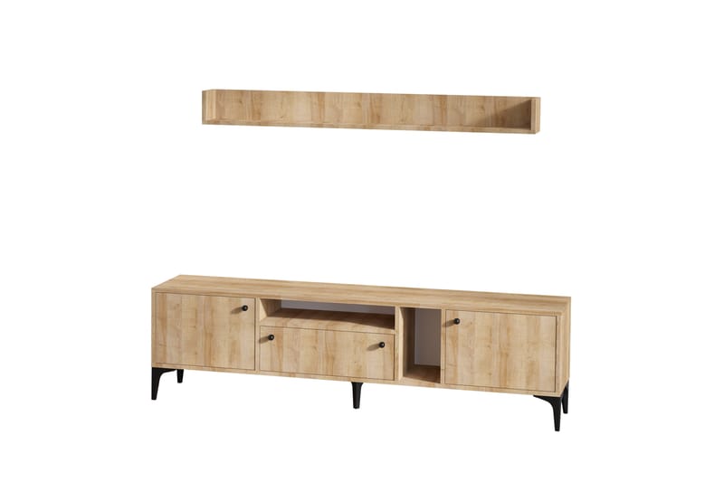 Meriadec Tv-möbelset 150 cm - Natur/Svart - Möbler - Tv möbel & mediamöbel - TV-möbelset