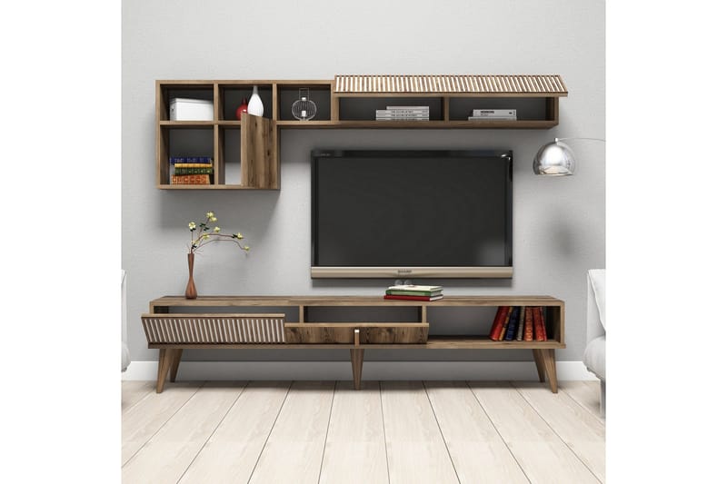 Millay TV-Möbelset 180 cm - Valnöt - Möbler - Tv möbel & mediamöbel - TV-möbelset