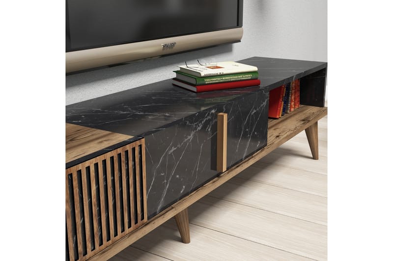 Millay TV-Möbelset 180 cm - Valnöt/Svart - Möbler - Tv möbel & mediamöbel - TV-möbelset