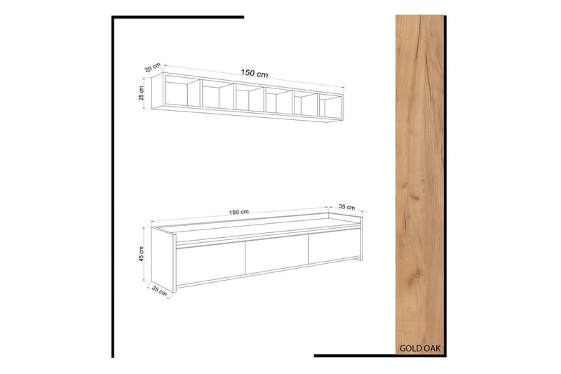 Mod Design Hallförvaring - Trä/Vit - Möbler - Tv möbel & mediamöbel - TV-möbelset