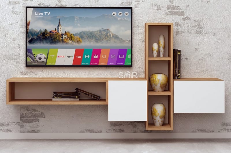Mod Design Mediaförvaring - Trä/Vit - TV-möbelset