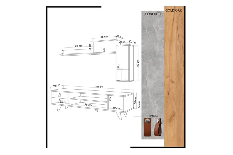 Mod Design Mediaförvaring - Trä/Vit - Möbler - Tv möbel & mediamöbel - TV-möbelset