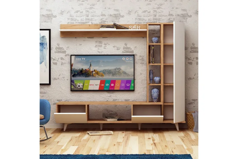 Mod Design Mediaförvaring - Trä/Vit - Möbler - Tv möbel & mediamöbel - TV-möbelset