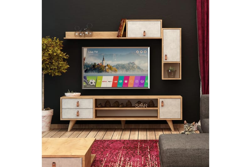 Mod Design Mediaförvaring - Trä/Vit - Möbler - Tv möbel & mediamöbel - TV-möbelset