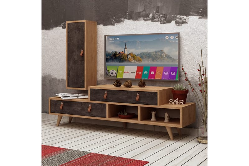 Mod Design Tv-bänk/Skåp - Grå/Trä - Möbler - Tv möbel & mediamöbel - TV-möbelset